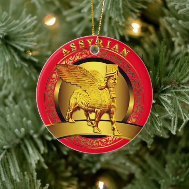 Ornamento De Cerâmica Ouro Lamassu (Árvore)