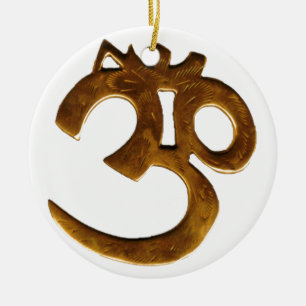 Ornamento De Cerâmica Ouro OM
