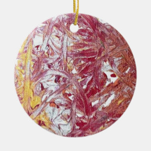 Ornamento De Cerâmica Ouro, Prata, Vermelho, Dourado Rosa, Obra de Arte 