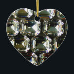 Ornamento De Cerâmica Ouros, elegantes pedras de gemido de safra<br><div class="desc">Velho brilho de Hollywood e diamantes elegantes, padrão de gemstone. Uma ideia de presente de excelente para o Natal, aniversários ou só porque ela é maravilhosa! - Dê esta bagagem glamourosa moderna, fabulosa, moderna, divertida e brilhante à sua pessoa favorita! O texto pode ser alterado usando a guia personalizar/ personalizar....</div>