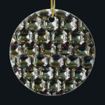 Ornamento De Cerâmica Ouros, elegantes pedras de gemido de safra<br><div class="desc">Velho brilho de Hollywood e diamantes elegantes, padrão de gemstone. Uma ideia de presente de excelente para o Natal, aniversários ou só porque ela é maravilhosa! - Dê esta bagagem glamourosa moderna, fabulosa, moderna, divertida e brilhante à sua pessoa favorita! O texto pode ser alterado usando a guia personalizar/ personalizar....</div>