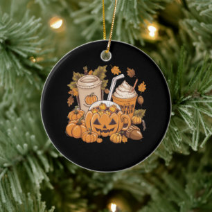 Ornamento De Cerâmica Outono Família Halloween Ação de Graças Fofo Outon