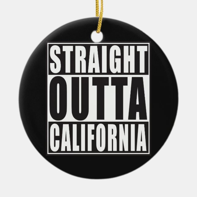 Ornamento De Cerâmica Outta reto Califórnia (Frente)