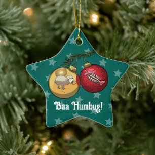 Ornamento De Cerâmica Ovelha engraçada Natal doces Baa Humbug Cartoon