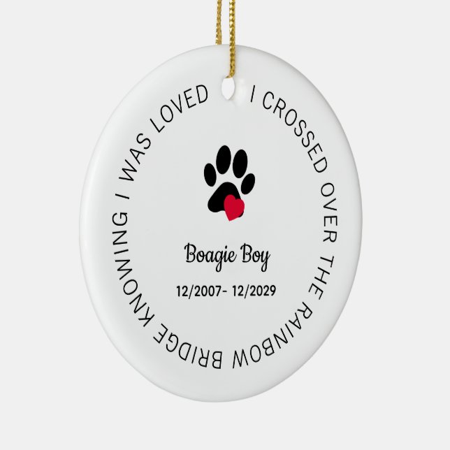 Ornamento De Cerâmica Over The Rainbow Bridge Personalized Pet Memorial (Direito )