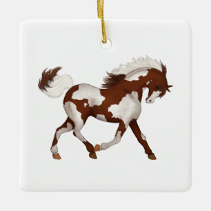 Ornamento De Cerâmica Overo Pinto Horse ou Pony Custom Memorial