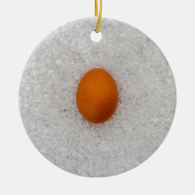 Ornamento De Cerâmica Ovo com sal (Frente)