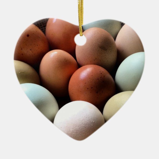 Ornamento De Cerâmica Ovos bonito da fazenda de galinha (Frente)