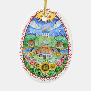 Ornamento De Cerâmica Ovos da páscoa do ucraniano de Pysanky