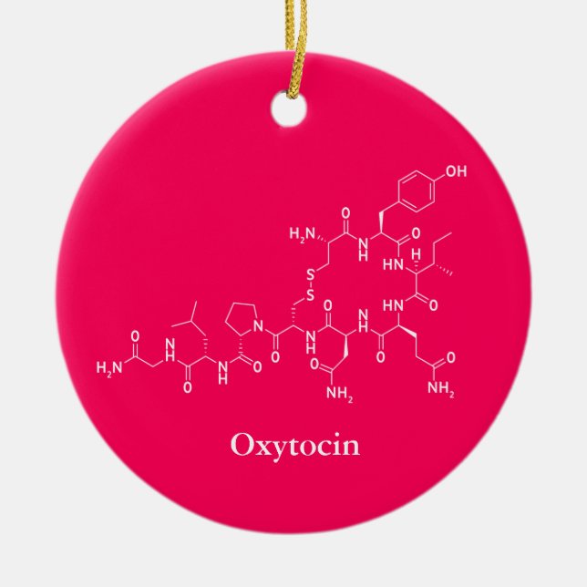 Ornamento De Cerâmica Oxitocin Love Molecule Chemistry (Frente)