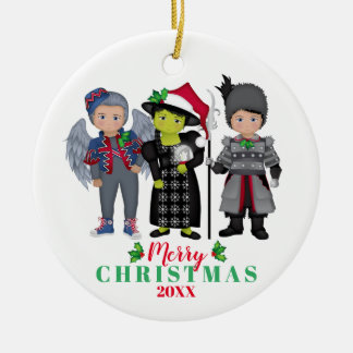 Ornamento De Cerâmica Oz Feliz Equipe De Natal Desperdiçada