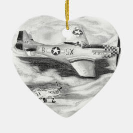 Ornamento De Cerâmica (P-51) Mustang