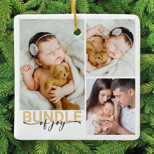 Ornamento De Cerâmica Pacote de Joy New Baby Photo Keepsaee