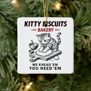 Ornamento De Cerâmica Padaria de Biscoitos gatinhos