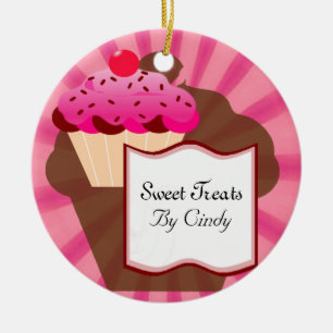 Ornamento De Cerâmica Padaria doce do cupcake