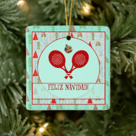 Ornamento De Cerâmica Padel Christmas Ornament – A Padel Retro Christmas