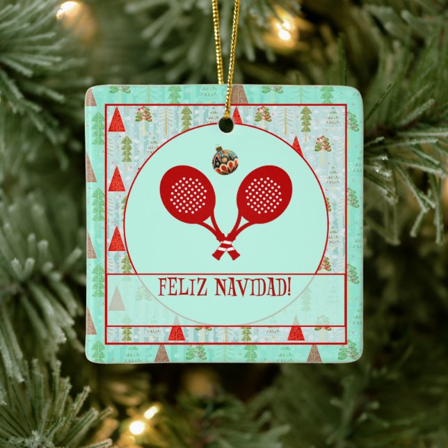 Ornamento De Cerâmica Padel Christmas Ornament – A Padel Retro Christmas (Árvore)