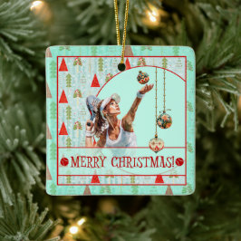 Ornamento De Cerâmica Padel Christmas Ornament – Padel Retro Christmas