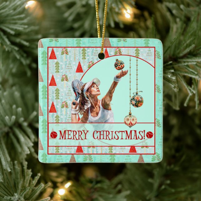 Ornamento De Cerâmica Padel Christmas Ornament – Padel Retro Christmas (Árvore)