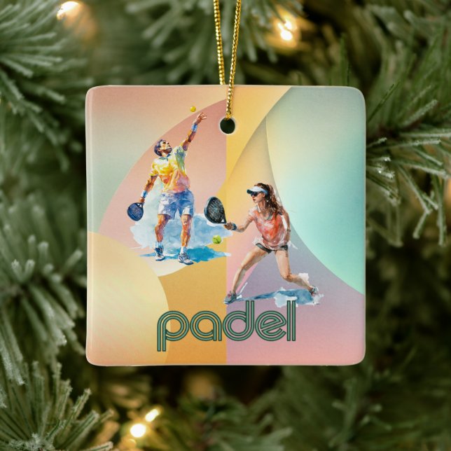 Ornamento De Cerâmica Padel Holiday Ornament – Vibrant Padel Style (Árvore)