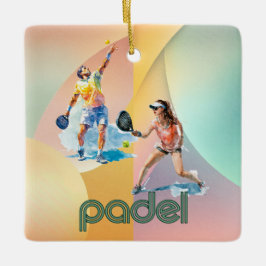 Ornamento De Cerâmica Padel Holiday Ornament – Vibrant Padel Style