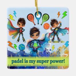 ORNAMENTO DE CERÂMICA PADEL ORNAMENT – PADEL BOYS SUPERHEROES BLUE