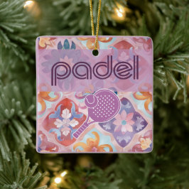 Ornamento De Cerâmica Padel Ornament – Spanish Tile Vibes in Purple