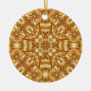Ornamento De Cerâmica Padrão abstrato dourado adorável