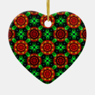 Ornamento De Cerâmica Padrão Abstrato Floral Moderno Boho Elegante #504