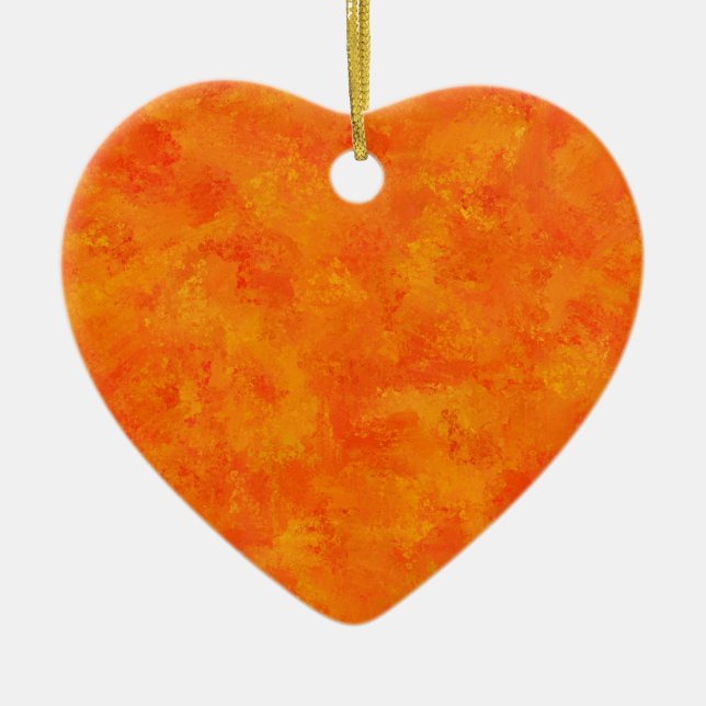 Ornamento De Cerâmica Padrão Abstrato Laranja (Frente)