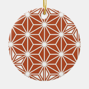 Ornamento De Cerâmica Padrão Asanoha japonês - terracotta