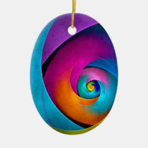 Ornamento De Cerâmica Padrão Azul Cor-de-rosa Abstrato Floral Moderno #1
