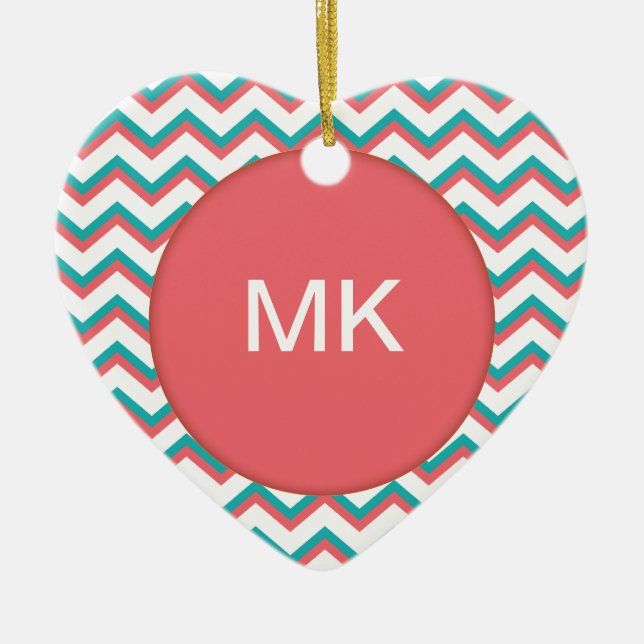 Ornamento De Cerâmica Padrão Chevron Sudoeste (Frente)