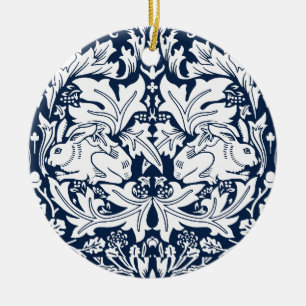 Ornamento De Cerâmica Padrão Coelho William Morris Brer