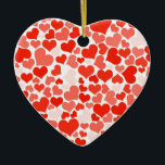 Ornamento De Cerâmica Padrão Coração Vermelho Moderno e Coração Bonito<br><div class="desc">Impressão super fofo e moderno com corações de todas as cores. Perfeito para um impressão bonitinho ou,  claro,  Dia do Namorados!</div>