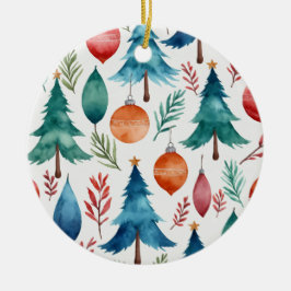 Ornamento De Cerâmica Padrão da árvore de Natal