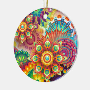 Ornamento De Cerâmica Padrão de Abstrato de cor brilhante