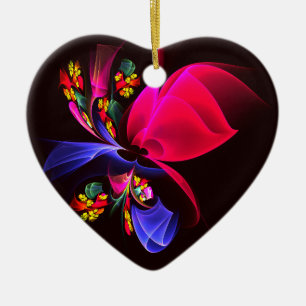 Ornamento De Cerâmica Padrão de Abstrato Floral Moderno Colorido #06