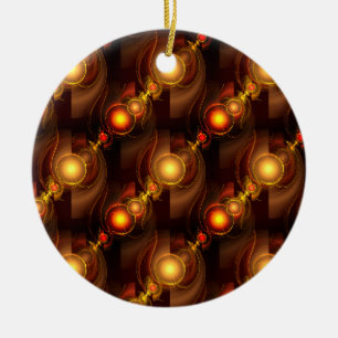 Ornamento De Cerâmica Padrão de Arte Abstrata Boho Elegante Moderno Dour