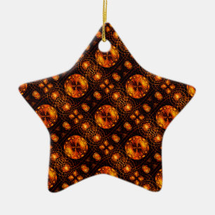 Ornamento De Cerâmica Padrão de Arte Abstrata Boho Elegante Moderno Dour