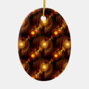 Ornamento De Cerâmica Padrão de Arte Abstrata Boho Elegante Moderno Dour