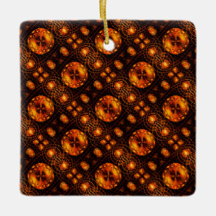 Ornamento De Cerâmica Padrão de Arte Abstrata Boho Moderno Elegante Dour