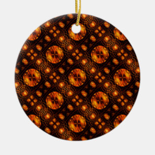 Ornamento De Cerâmica Padrão de Arte Abstrata Boho Moderno Elegante Dour