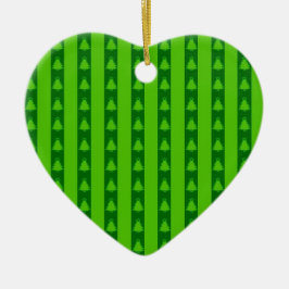 Ornamento De Cerâmica Padrão de Árvore de Natal em Greve Verde