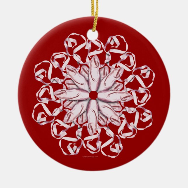 Ornamento De Cerâmica Padrão de Ballet (rosa) (Frente)