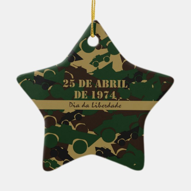 Ornamento De Cerâmica Padrão de camuflagem de veículos militares (Frente)