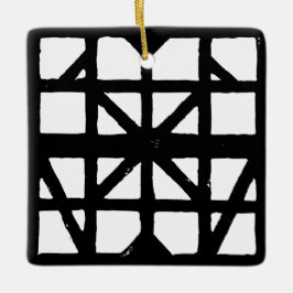 Ornamento De Cerâmica Padrão de Casa Meia-Timberada na Alemanha Preta e