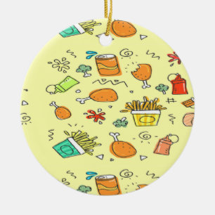 Ornamento De Cerâmica Padrão de comida e bebida