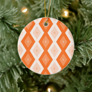 Ornamento De Cerâmica Padrão de diamante de laranja