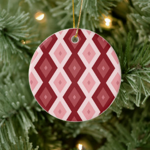 Ornamento De Cerâmica Padrão de diamante vermelho